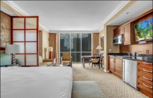 Signature MGM Suite with Strip and Sphere View Hotel With Full Kitchen in 